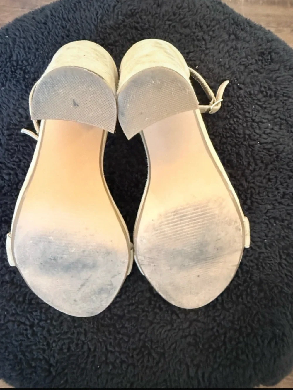 Steve Madden Nude Suede Open-Toe Ankle-Strap Heels